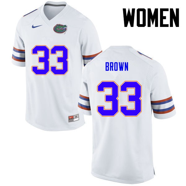 Florida Gators Women #33 Mack Brown College Football White